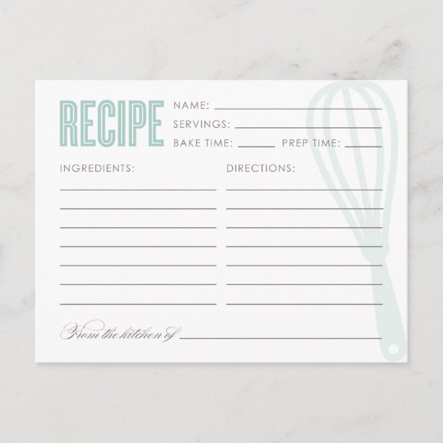 RÉTRO WHISK | Cartes recettes (Devant)
