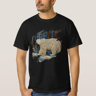 Retro white bear boho winter woodland forest T-Shirt