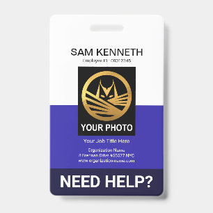 Retro White Blue Columns Medical Social Work Badge