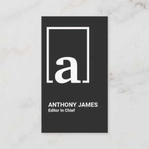 Retro White Box Simple Monogram Letter Business Card