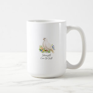 Retro White Dove Cottagecore Strength Can Be Soft Coffee Mug