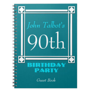 Retro White Frame 90th Birthday Guest Book