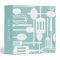 Retro White Kitchen Cooking Utensils Recipe Binder