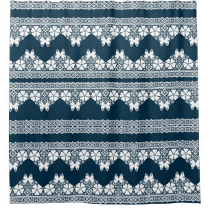 Retro white lace with butterflies on a dark blue b