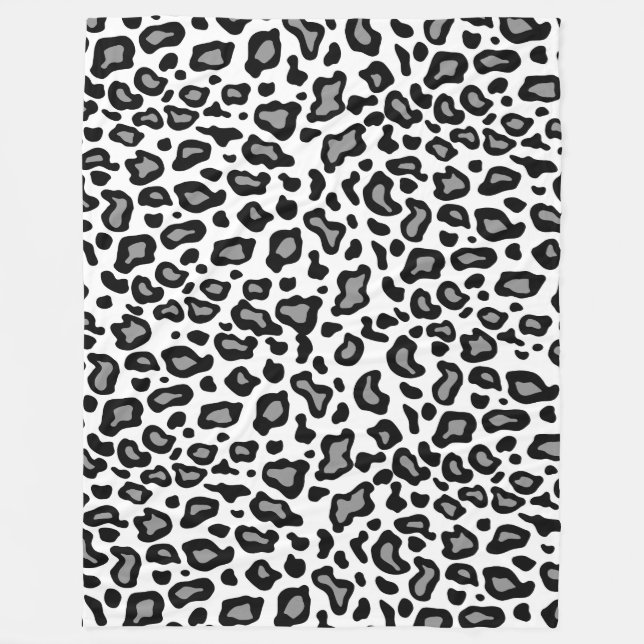Retro White Leopard Pattern Fleece Blanket Gift (Front)
