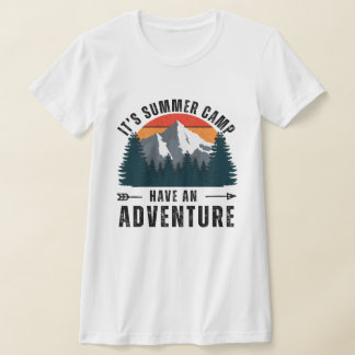 Retro White Pink Grey Mountain Adventure Slim Fit T-Shirt