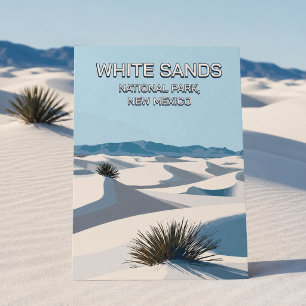 Retro White Sands National Park New Mexico Vintage Postcard