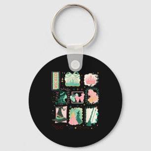 Retro Wicked Stamps Christmas Vibes Clothing  Keychain
