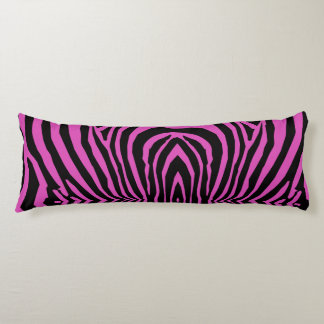 RETRO WILD ANIMAL PRINT PATTERN PINK BLACK STRIPED BODY PILLOW