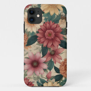 RETRO WILD FLOWER PATTERN iPhone 11 CASE