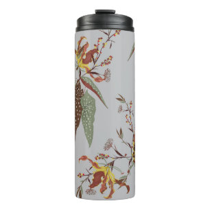 Retro wild flower vintage mood,  botanical plants  thermal tumbler