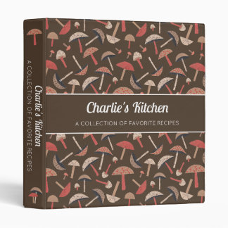 Retro Wild Mushrooms Cute Mushroom Chef Recipes Binder