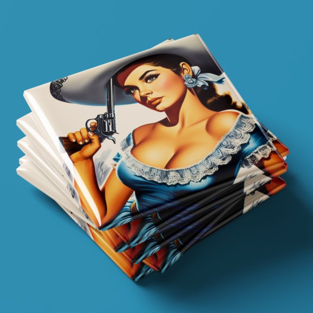Retro Wild West Pin-up Magnet (Creator Uploaded)