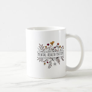 Retro Wildflower Mental Health Problems Awareness  Coffee Mug