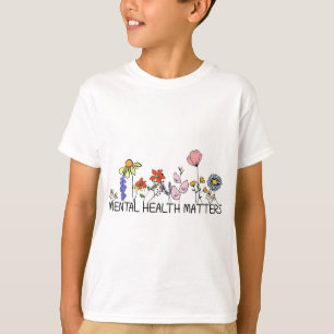 Retro Wildflower Mental Health Problems Awareness T-Shirt
