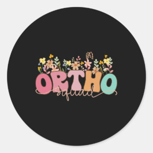 Retro Wildflower Ortho Squad Orthopedics Nurse Rn  Classic Round Sticker