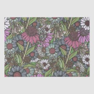 Retro Wildflower Winter Garden Tissue Paper