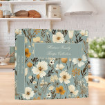 Retro Wildflowers on Dusty Blue Family Recipe Binder<br><div class="desc">This simple yet fun retro design adds style and grace to your kitchen, with its soft gold and cream wildflowers on a dusty blue background. Gather your favourite family recipes and add your family memories to make this a cherished keepsake. Add a name to personalize it. Makes a great bridal...</div>