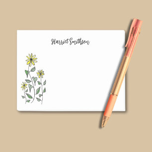 Retro Wildflowers Personalized Daisy Art Fun Boho Post-it Notes
