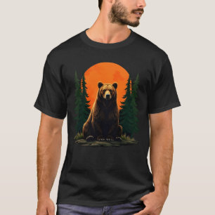 Retro Wildlife Forest Bear Outdoors Nature T-Shirt