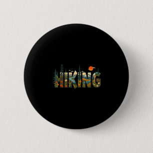 Retro wildlife forest nature trees outdoors 2 inch round button