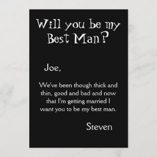Retro Will You Be My Best Man Invitation
