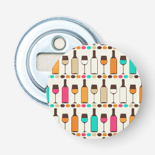 Retro wine bottles and glasses bottle opener