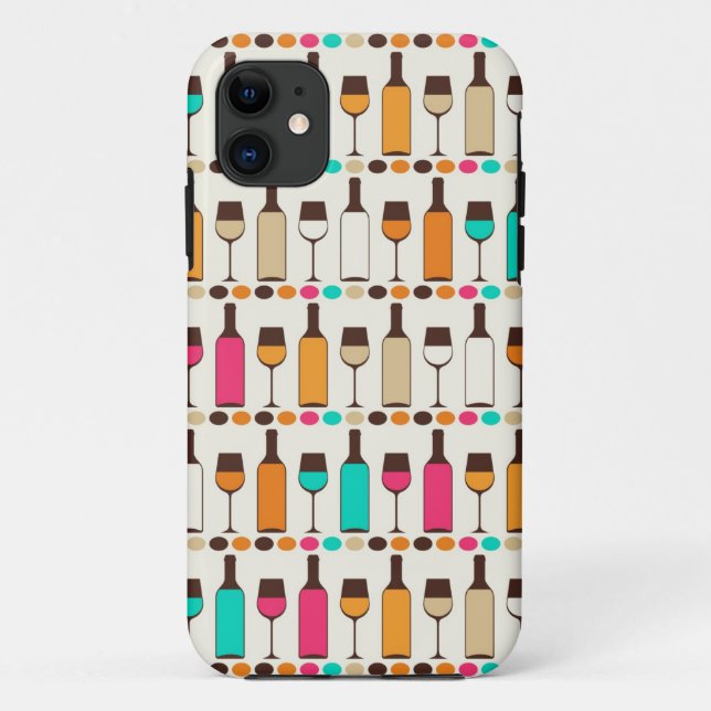Retro wine bottles and glasses Case-Mate iPhone case (Back)