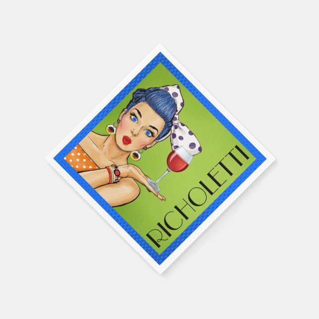 Retro Wine (Party) Cocktail Napkins (Corner)