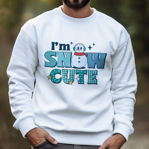Retro Winter I'm Snow Cute Teal Snowman Sweatshirt