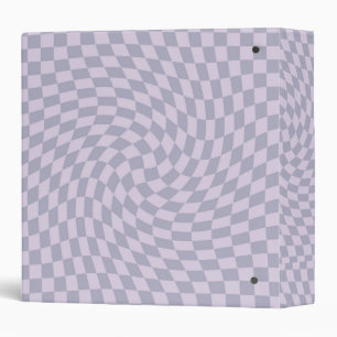 Retro Winter Lilac Checks Warped Chequerboard Binder