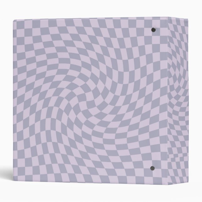 Retro Winter Lilac Checks Warped Chequerboard    Binder (Back/Spine)