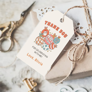 Retro Winter Santa Christmas Birthday Party Gift Tags