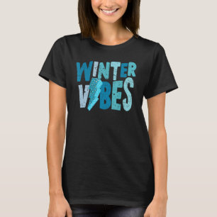 Retro Winter Vibes Lighting Bolt Leopard Cozy Seas T-Shirt