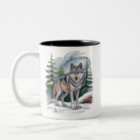 Retro Winter Wolf Watercolor 90's Wilderness Natur
