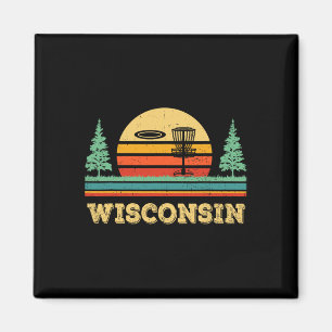 Retro Wisconsin Disc Golf Gift Disc Golfing Lover Magnet