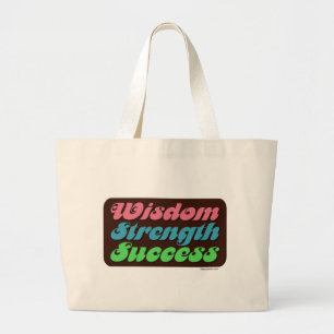 Retro "Wisdom Strength & Success" Jumbo Tote Bag