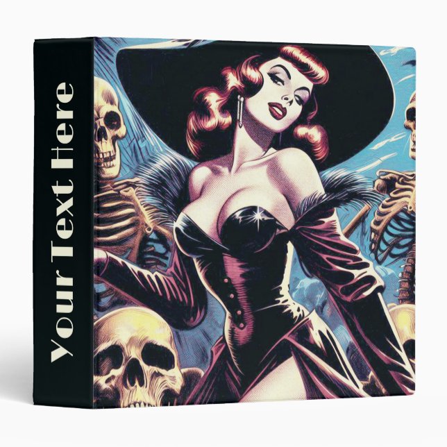 Retro Witch Horror Pin-up Binder (Front/Spine)