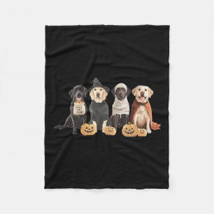 Retro Witch Labrador Retriever Halloween Labrador  Fleece Blanket