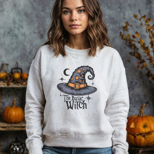 Retro Witch Typography Halloween Womens Costume Sweatshirt