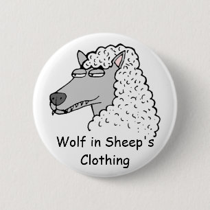 Retro Wolf in Sheep's Clothing 2 Inch Round Button