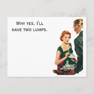 Retro Woman Being Served Coffee Postcard