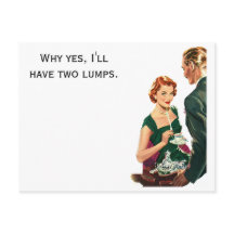 Retro Woman Being Served Coffee Postcard