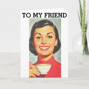 RETRO WOMAN BIRTHDAY COFFEE CARDS