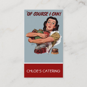 Retro Woman Caterer Business Card