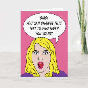 RETRO WOMAN custom greeting card