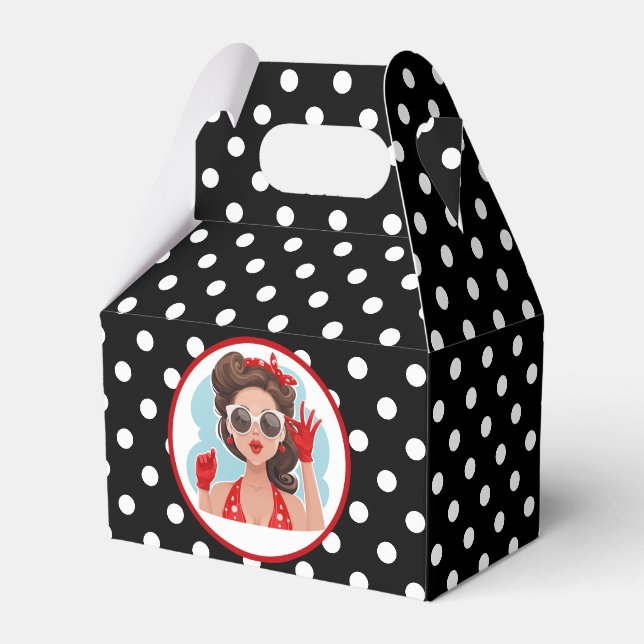 Retro Woman Favour Box (Front Side)