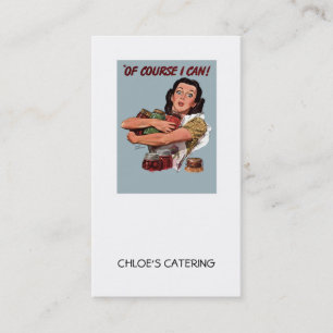 Retro Woman Food Catering Business Card