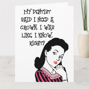 RETRO WOMAN FUNNY QUEEN BIRTHDAY CARDS