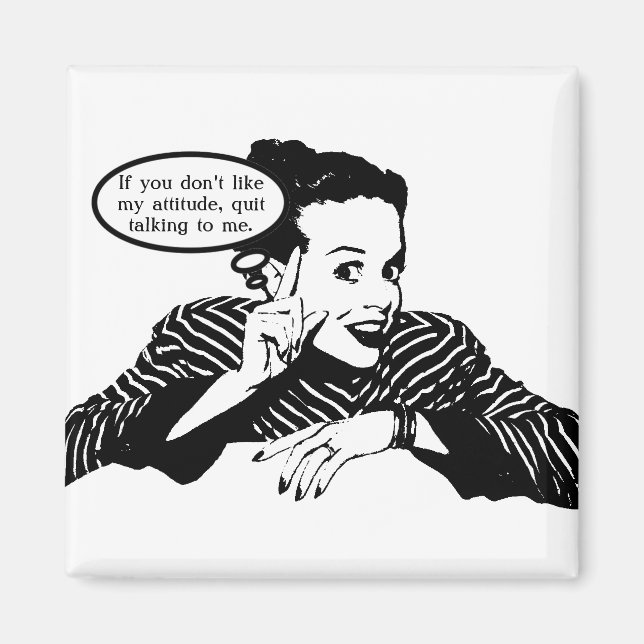 Retro Woman Humour Magnet (Front)